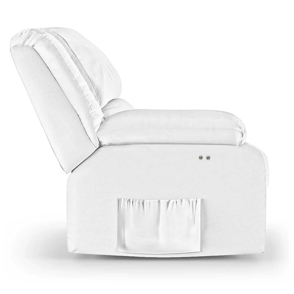 Poltrona do Papai Reclinável Pietra Power Touch USB FH9 PU Branco - Mpozenato