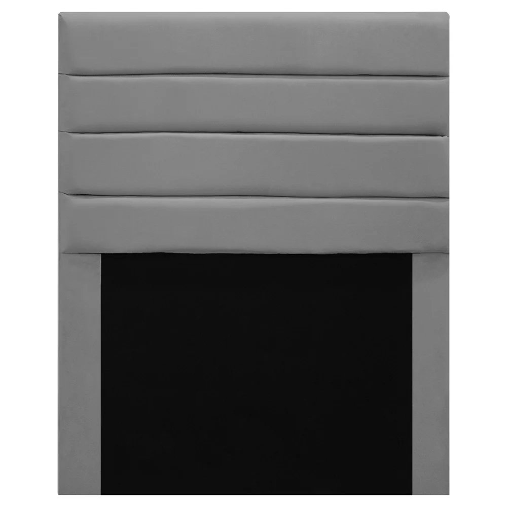 Cabeceira Cama Box Solteiro 90cm Rubi W01 Suede Cinza - Mpozenato