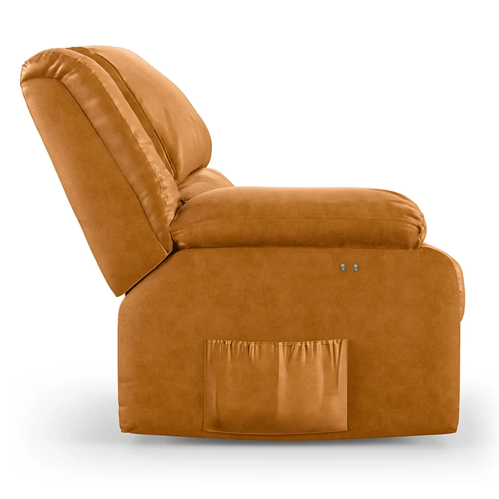 Poltrona do Papai Reclinável Pietra Power Touch USB FH9 PU Whisky - Mpozenato