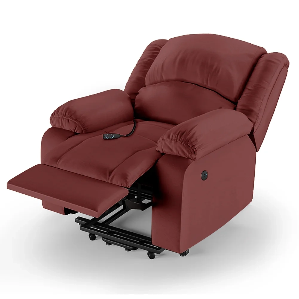 Poltrona do Papai Reclinável Pietra Elevação Lift Elétrico FH9 PU Vermelho - Mpozenato