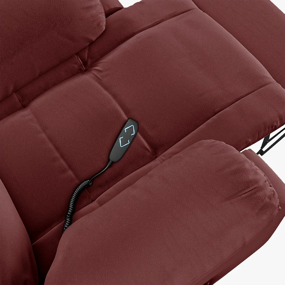 Poltrona do Papai Reclinável Pietra Elevação Lift Elétrico FH9 PU Vermelho - Mpozenato