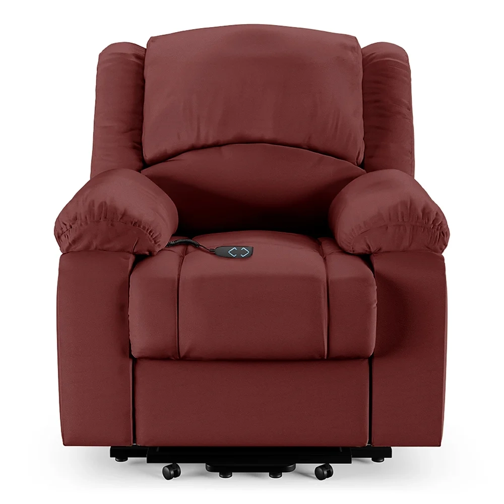 Poltrona do Papai Reclinável Pietra Elevação Lift Elétrico FH9 PU Vermelho - Mpozenato
