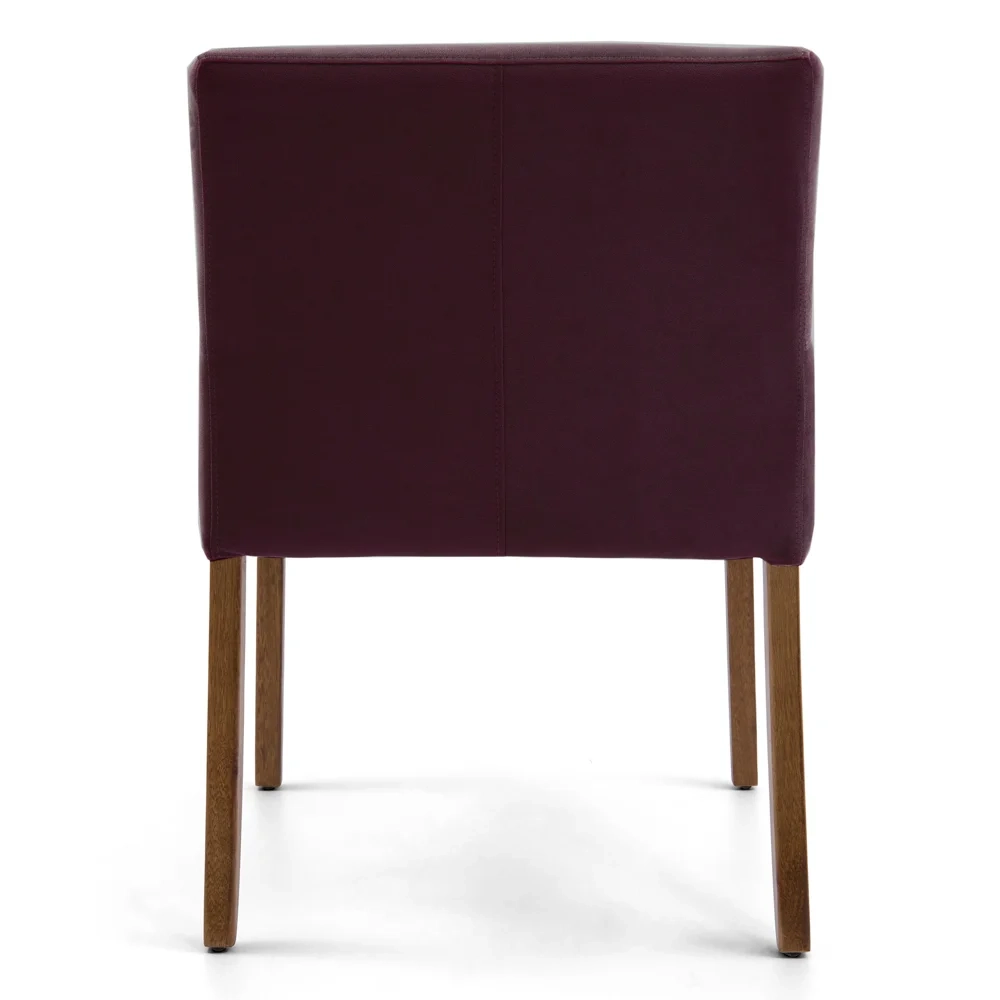 Poltrona Decorativa Base Madeira Angel Veludo C-292 Uva - Domi