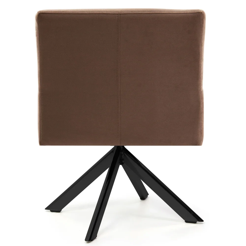 Poltrona Decorativa Giratória Base Eiffel Preto Angel Veludo C-276 Ferrugem - Domi