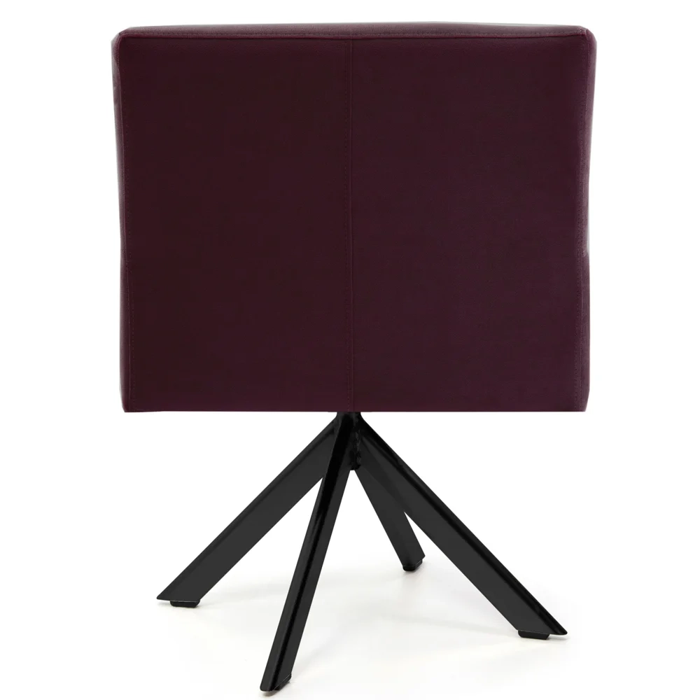 Poltrona Decorativa Giratória Base Eiffel Preto Angel Veludo C-292 Uva - Domi