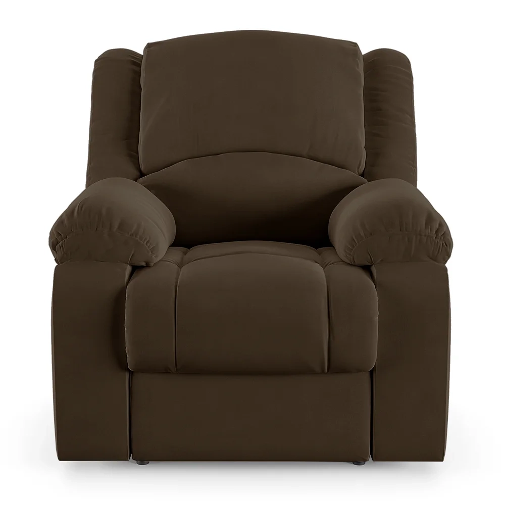 Poltrona do Papai Reclinável Pietra Power Touch Massagem FH9 Veludo Marrom - Mpozenato