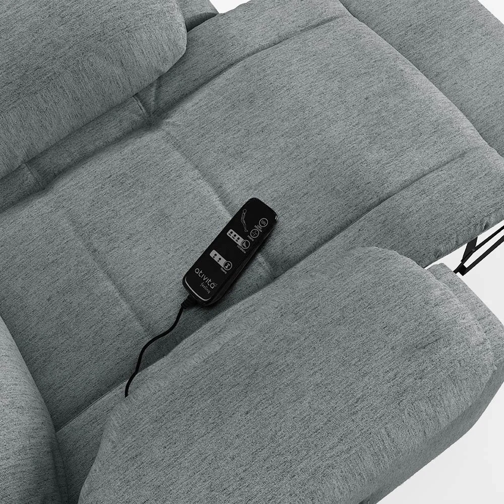 Poltrona do Papai Reclinável Pietra Power Touch Massagem FH9 Linho Cinza - Mpozenato