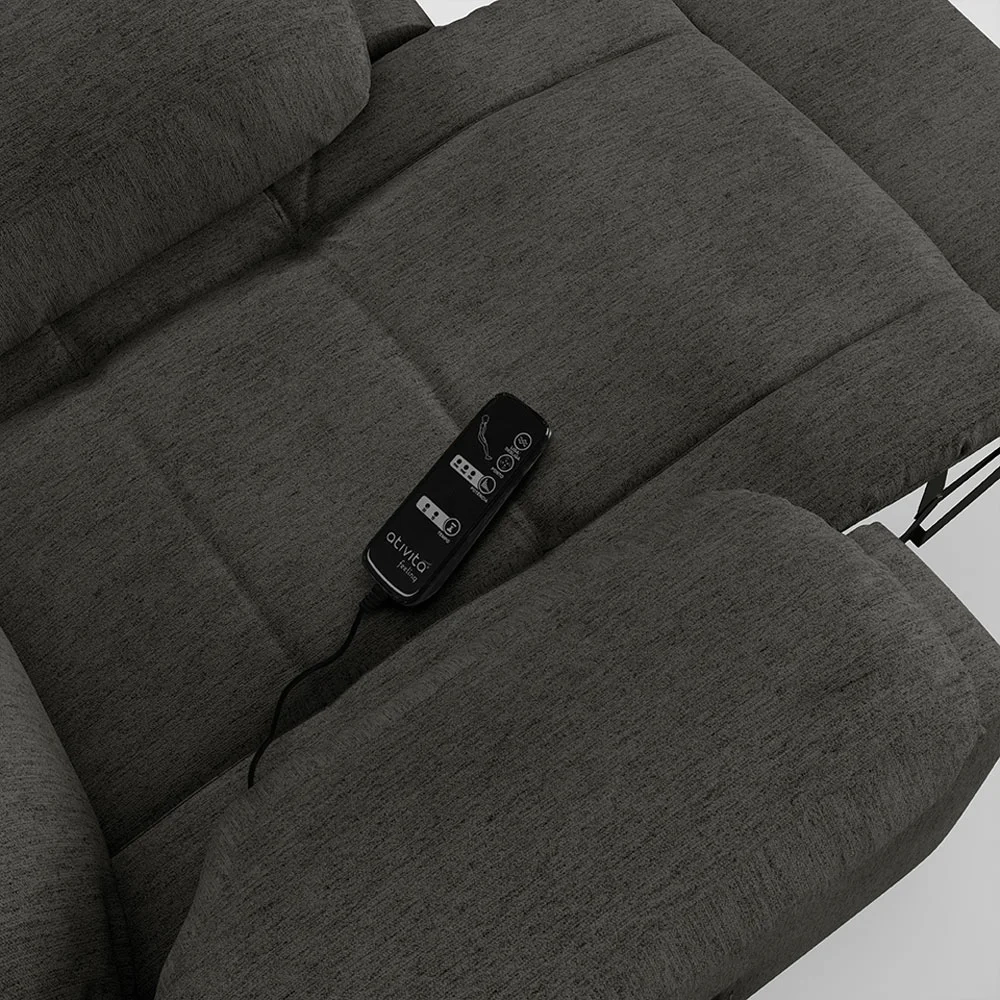 Poltrona do Papai Reclinável Pietra Power Touch Massagem FH9 Linho Grafite - Mpozenato