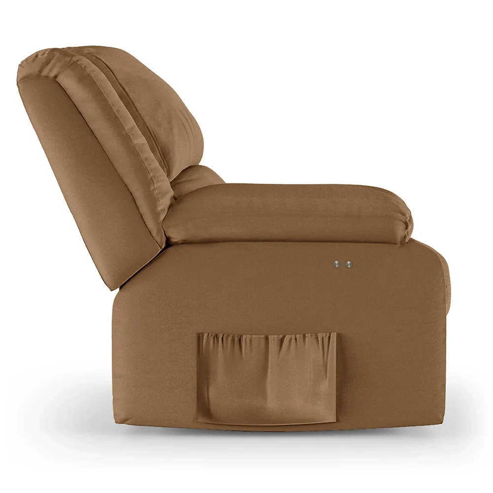Poltrona do Papai Reclinável Pietra Power Touch Massagem FH9 PU Caramelo - Mpozenato