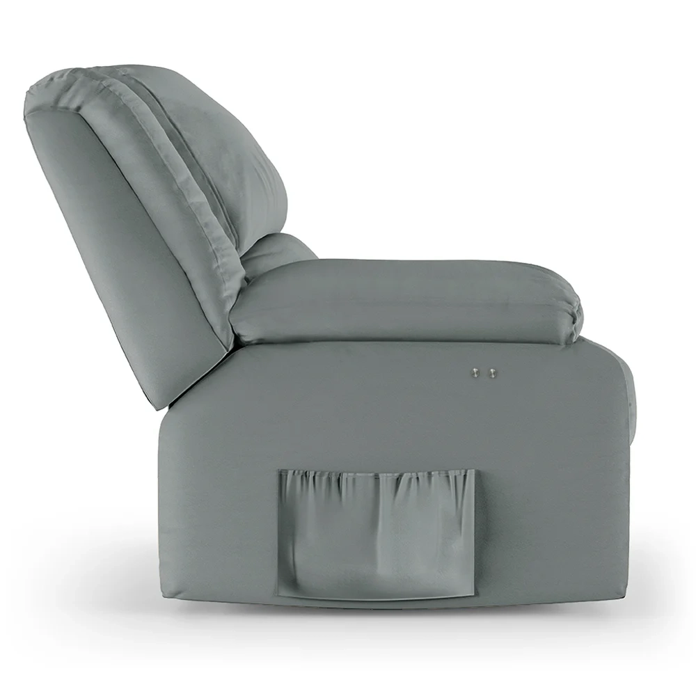 Poltrona do Papai Reclinável Pietra Power Touch Massagem FH9 PU Cinza - Mpozenato