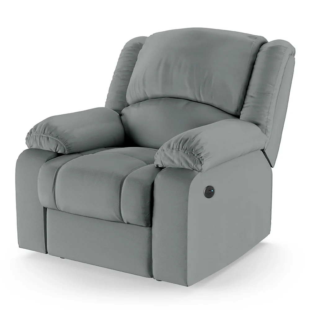Poltrona do Papai Reclinável Pietra Power Touch Massagem FH9 PU Cinza - Mpozenato