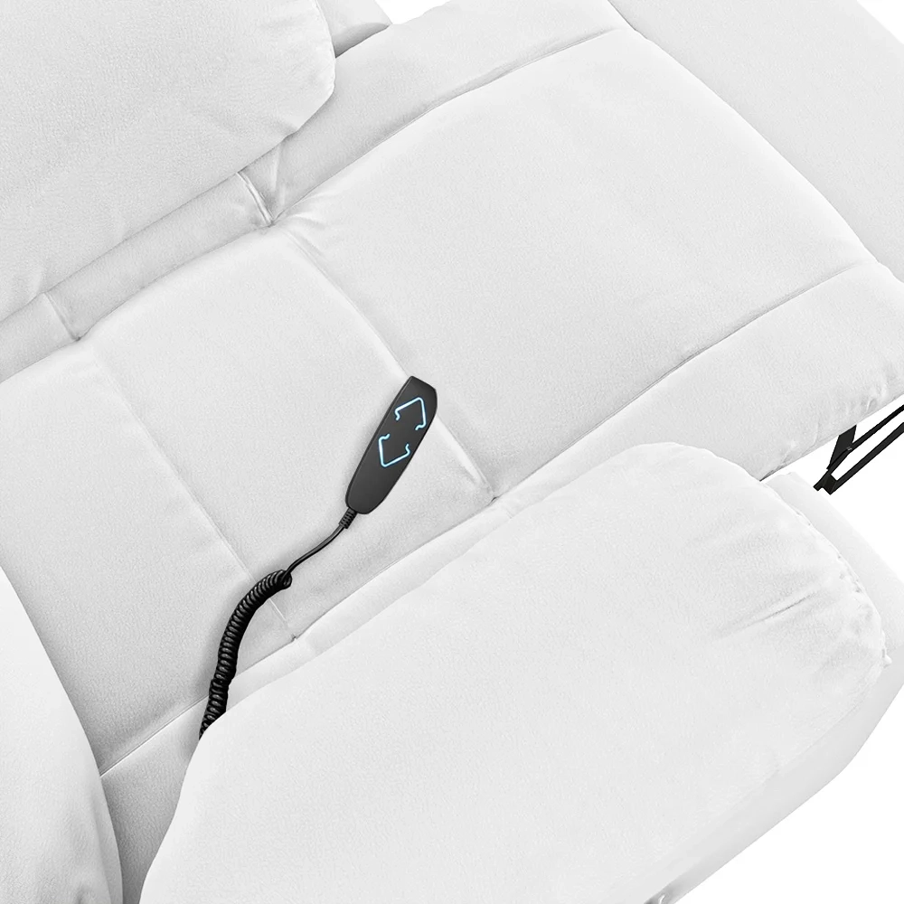 Poltrona do Papai Reclinável Pietra Elevação Lift Elétrico FH9 PU Branco - Mpozenato