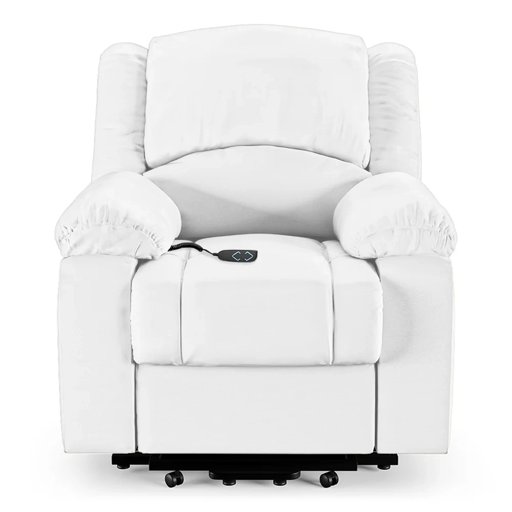 Poltrona do Papai Reclinável Pietra Elevação Lift Elétrico FH9 PU Branco - Mpozenato