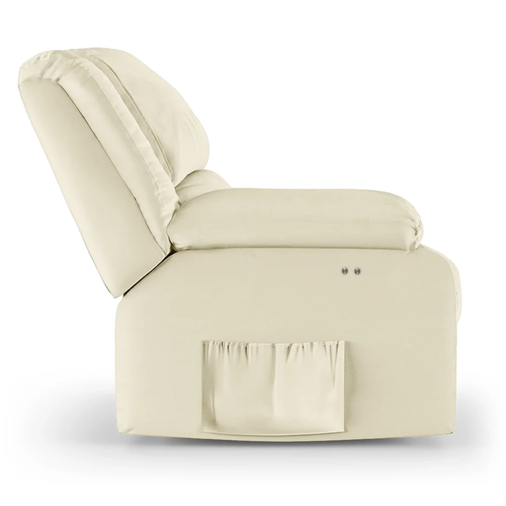 Poltrona do Papai Reclinável Pietra Power Touch Massagem FH9 PU Bege - Mpozenato