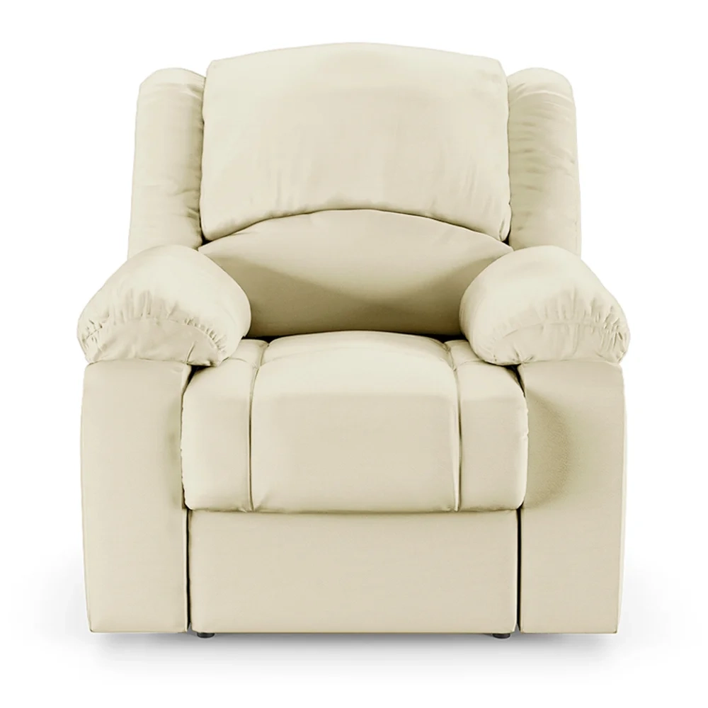 Poltrona do Papai Reclinável Pietra Power Touch Massagem FH9 PU Bege - Mpozenato