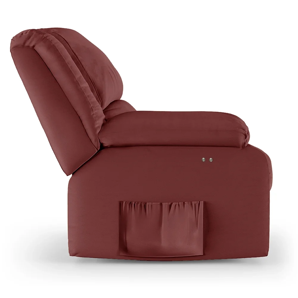 Poltrona do Papai Reclinável Pietra Power Touch Massagem FH9 PU Vermelho - Mpozenato