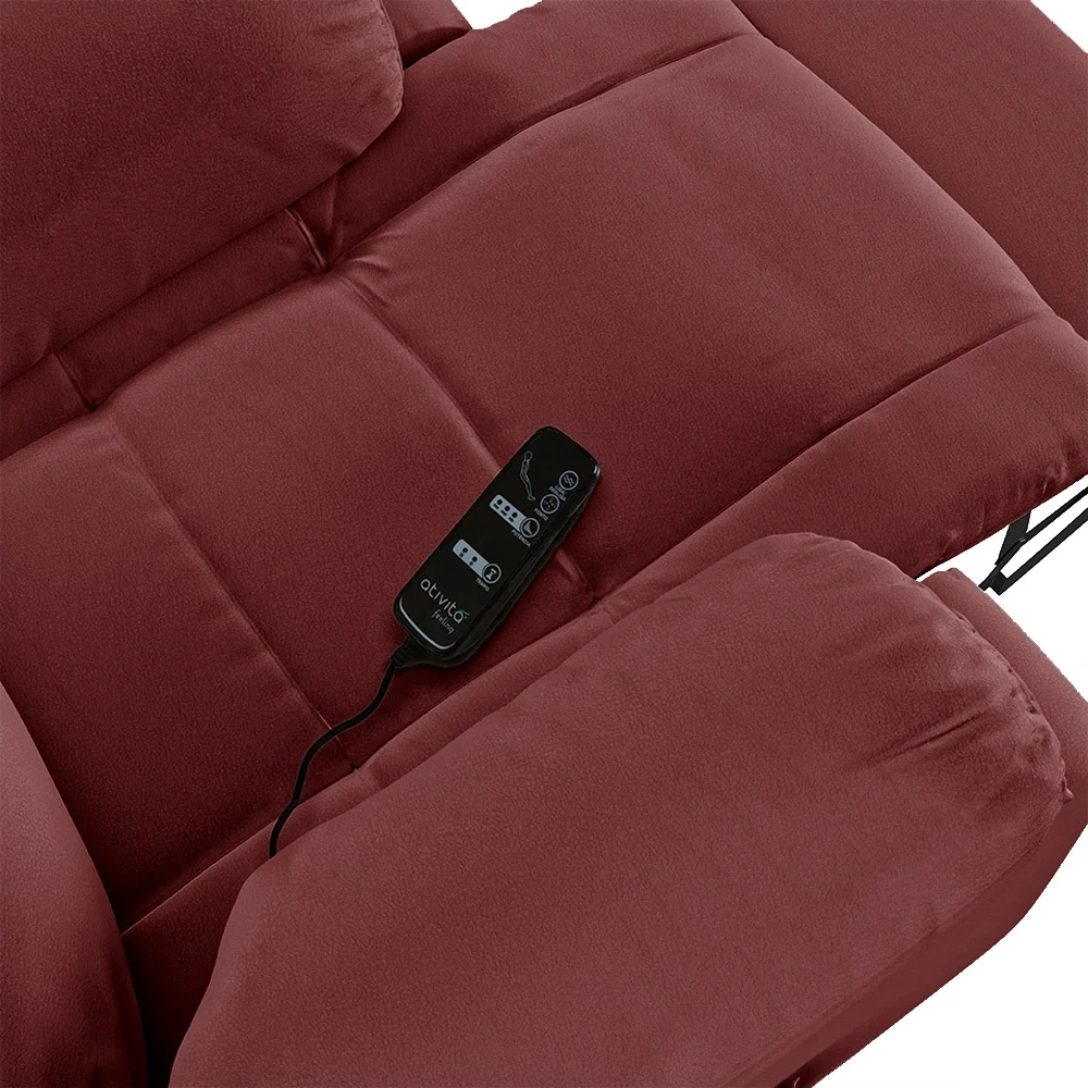 Poltrona do Papai Reclinável Pietra Power Touch Massagem FH9 PU Vermelho - Mpozenato