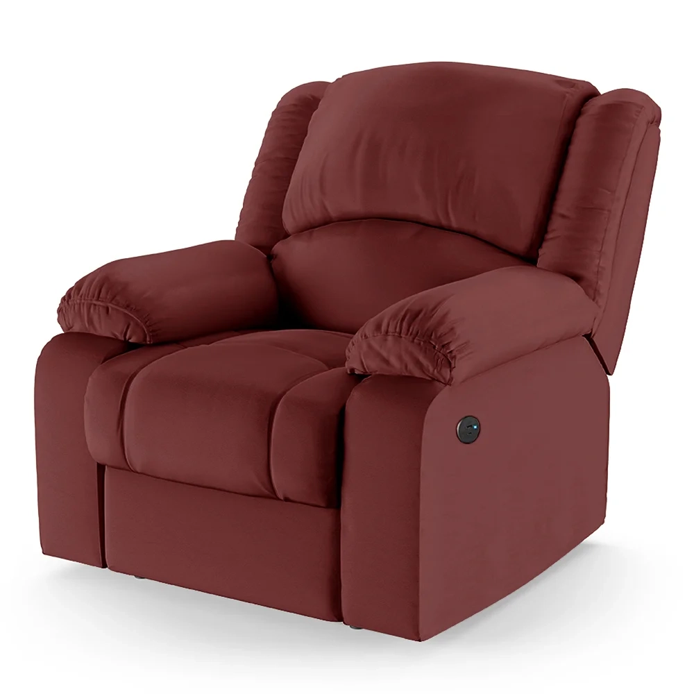 Poltrona do Papai Reclinável Pietra Power Touch Massagem FH9 PU Vermelho - Mpozenato