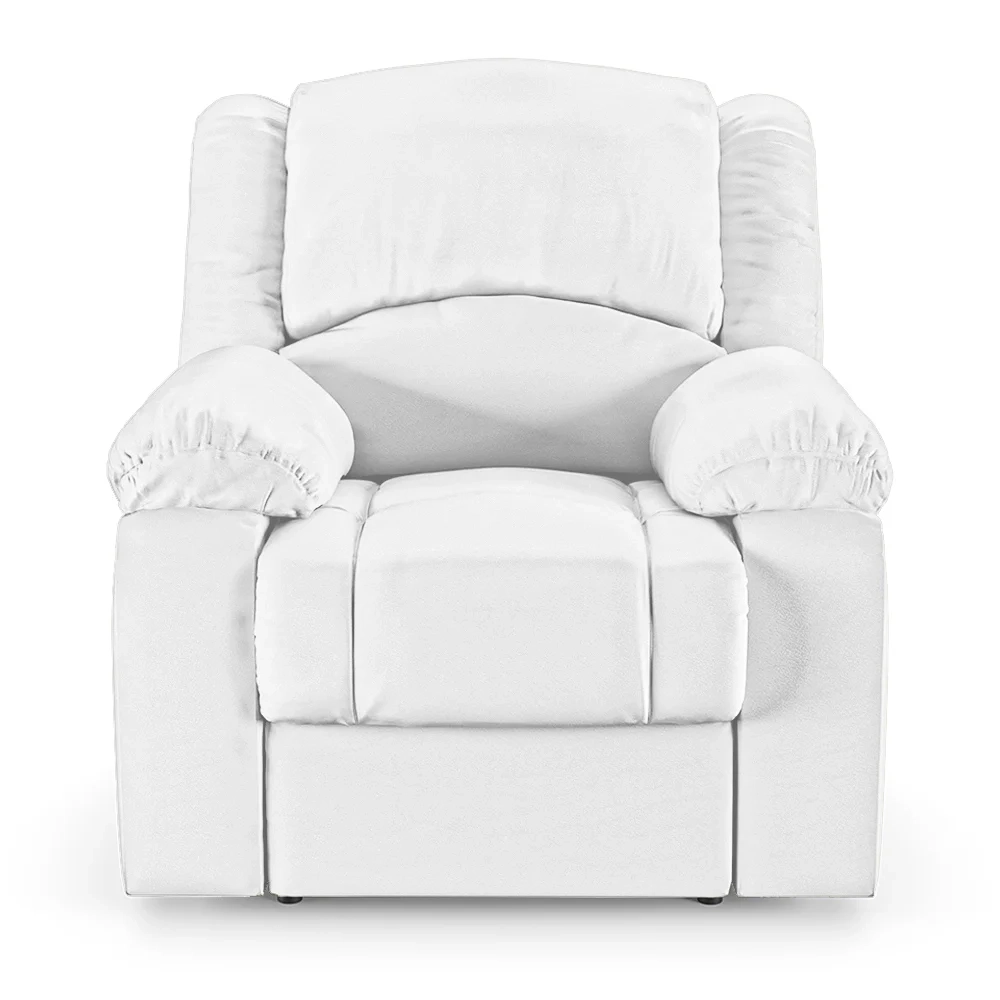 Poltrona do Papai Reclinável Pietra Power Touch Massagem FH9 PU Branco - Mpozenato