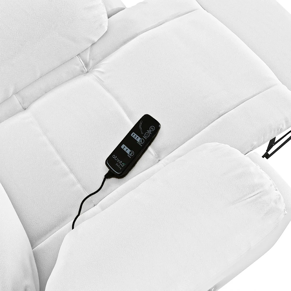 Poltrona do Papai Reclinável Pietra Power Touch Massagem FH9 PU Branco - Mpozenato