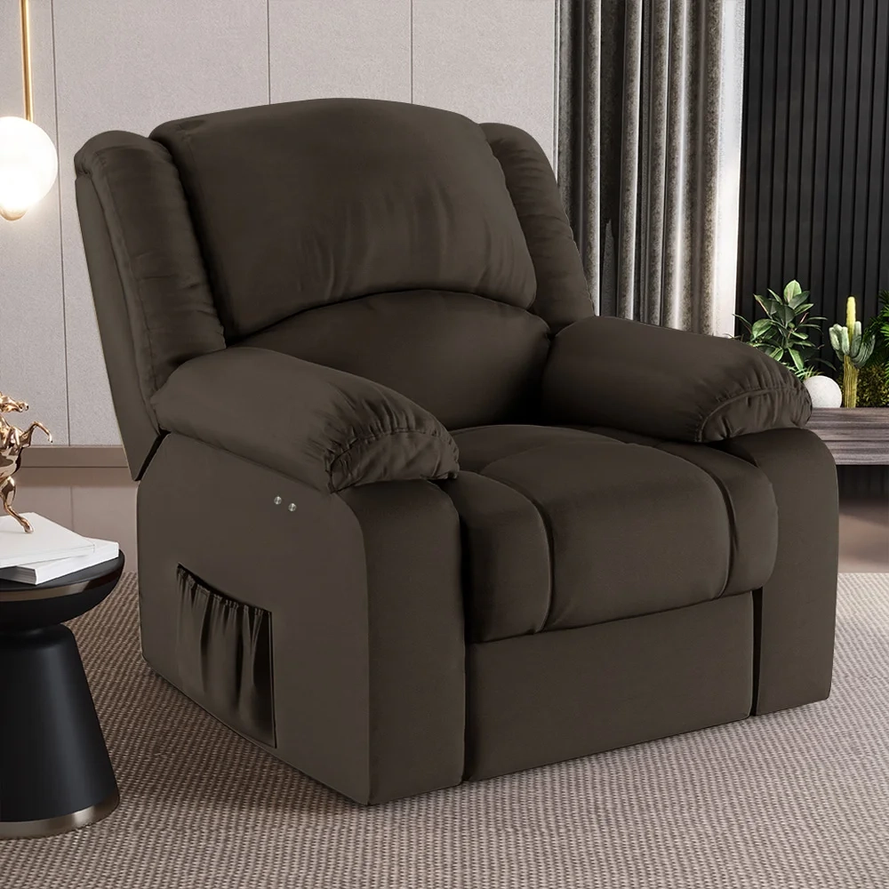 Poltrona do Papai Reclinável Pietra Power Touch Massagem FH9 PU Marrom - Mpozenato