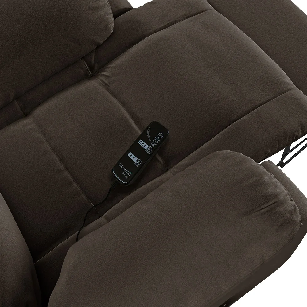 Poltrona do Papai Reclinável Pietra Power Touch Massagem FH9 PU Marrom - Mpozenato