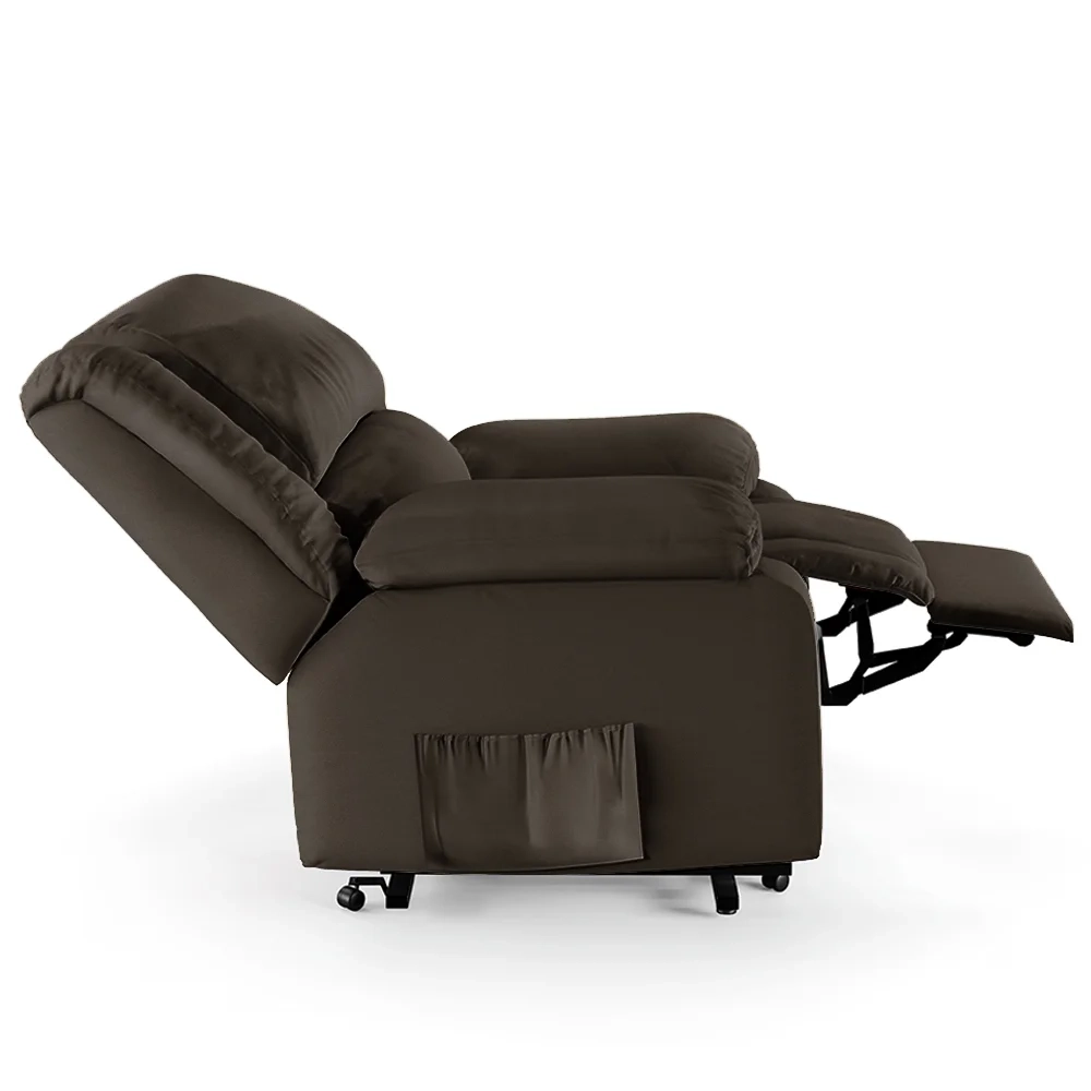 Poltrona do Papai Reclinável Pietra Elevação Lift Elétrico FH9 PU Marrom - Mpozenato