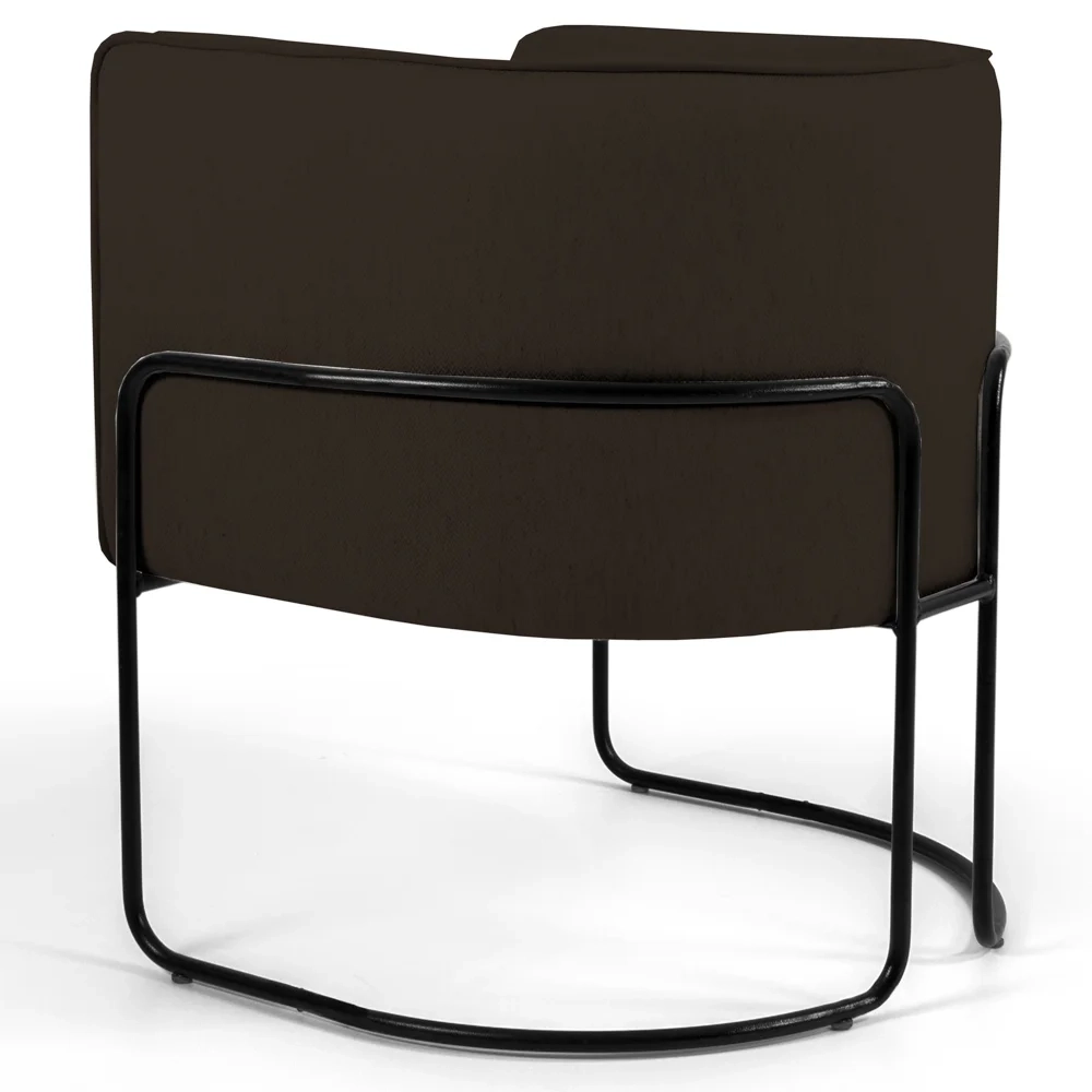 Poltrona Decorativa Base Aço Betina C-34 Sintético Marrom - Domi