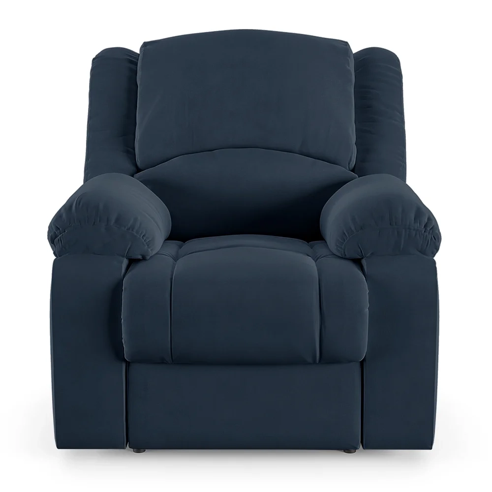 Poltrona do Papai Reclinável Pietra Power Touch Massagem FH9 Veludo Azul - Mpozenato