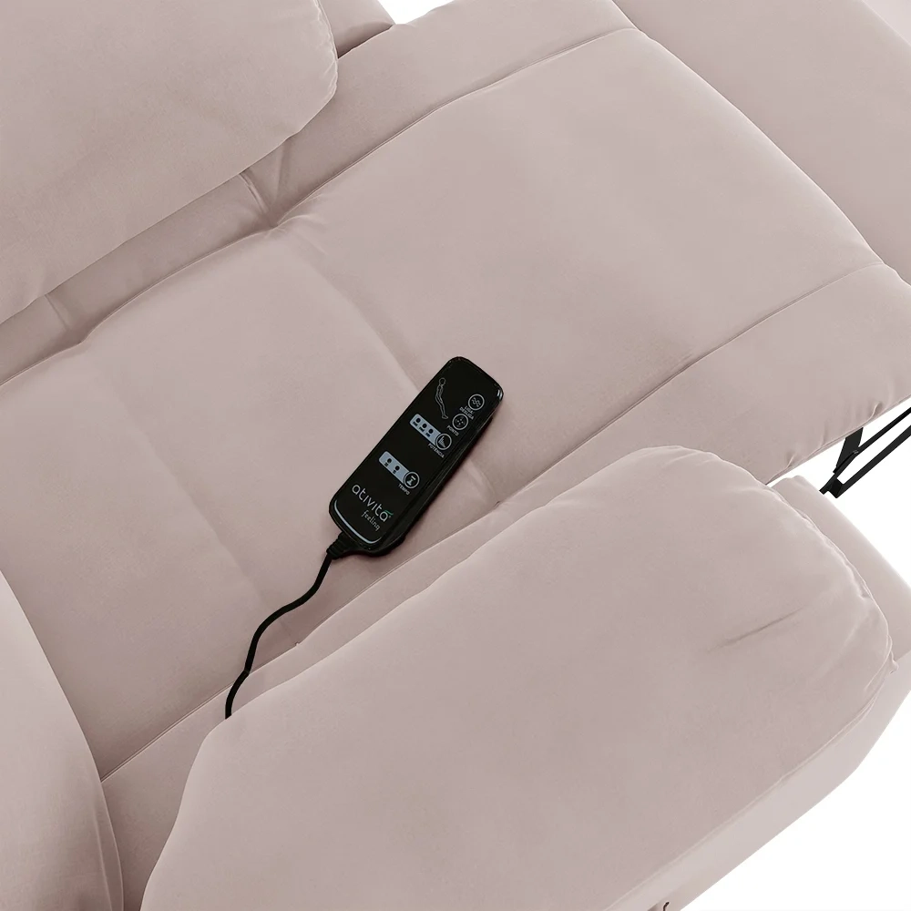 Poltrona do Papai Reclinável Pietra Power Touch Massagem FH9 Veludo Rosê - Mpozenato