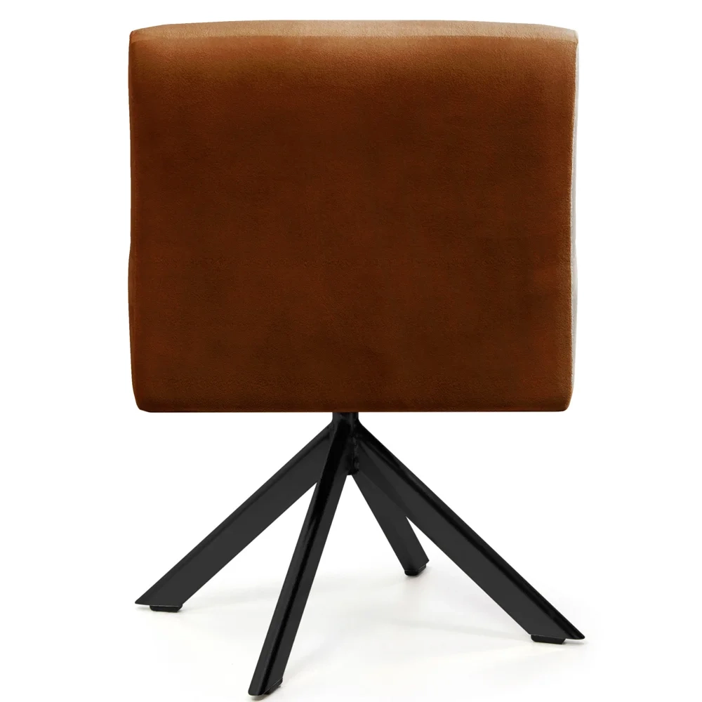 Poltrona Decorativa Giratória Base Eiffel Preto Angel Veludo C-262 Laranja - Domi