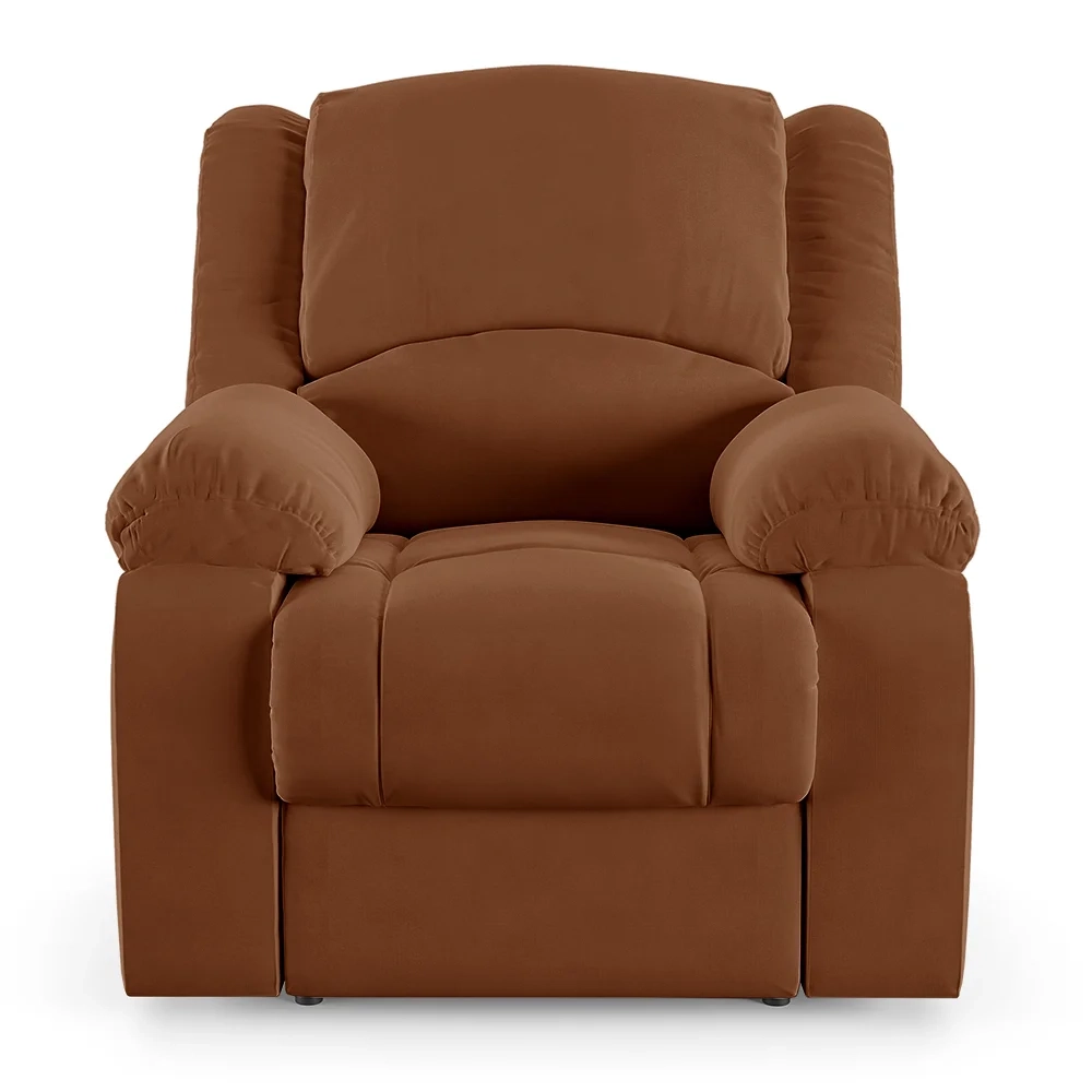 Poltrona do Papai Reclinável Pietra Power Touch Massagem FH9 Veludo Terracota - Mpozenato