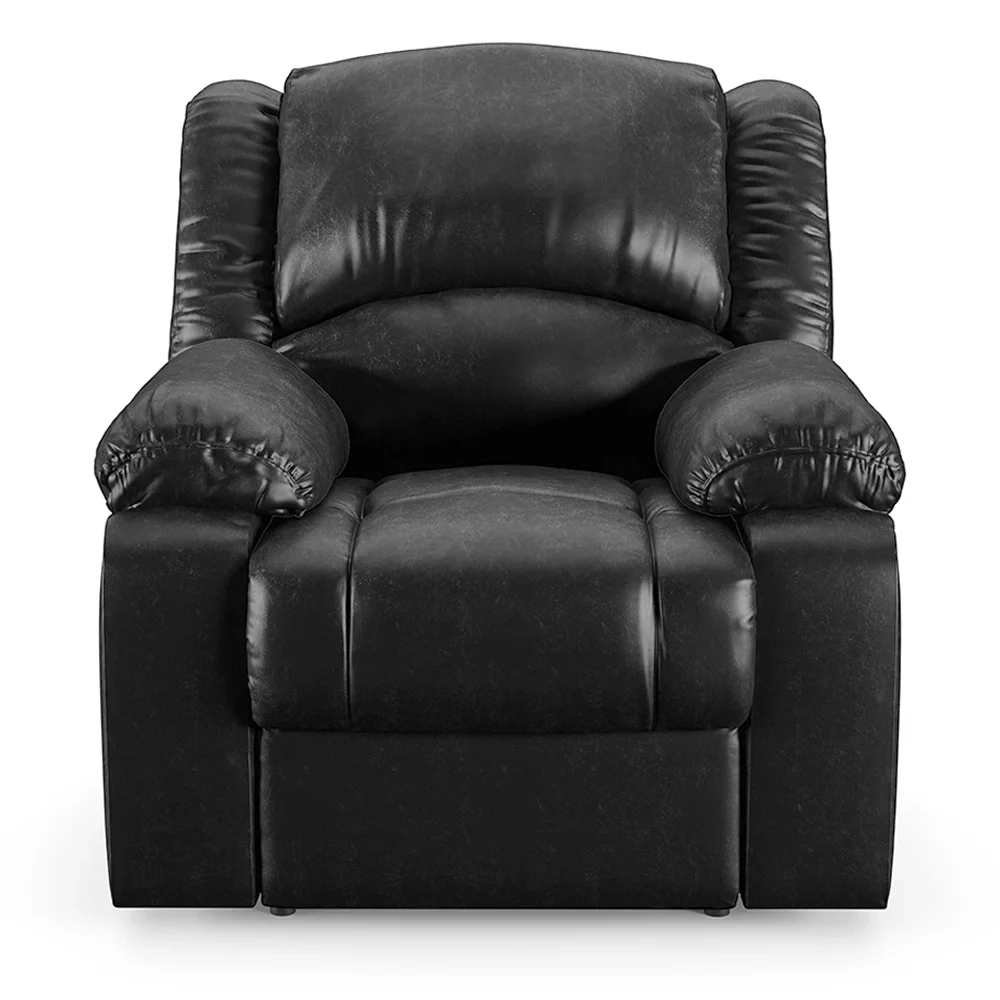 Poltrona do Papai Reclinável Pietra Power Touch Massagem FH9 PU Preto Brilho - Mpozenato