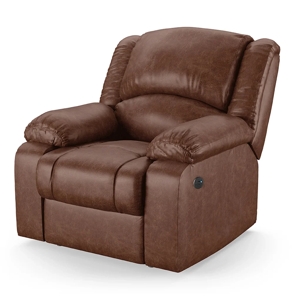 Poltrona do Papai Reclinável Pietra Power Touch Massagem FH9 PU Marrom Brilho - Mpozenato