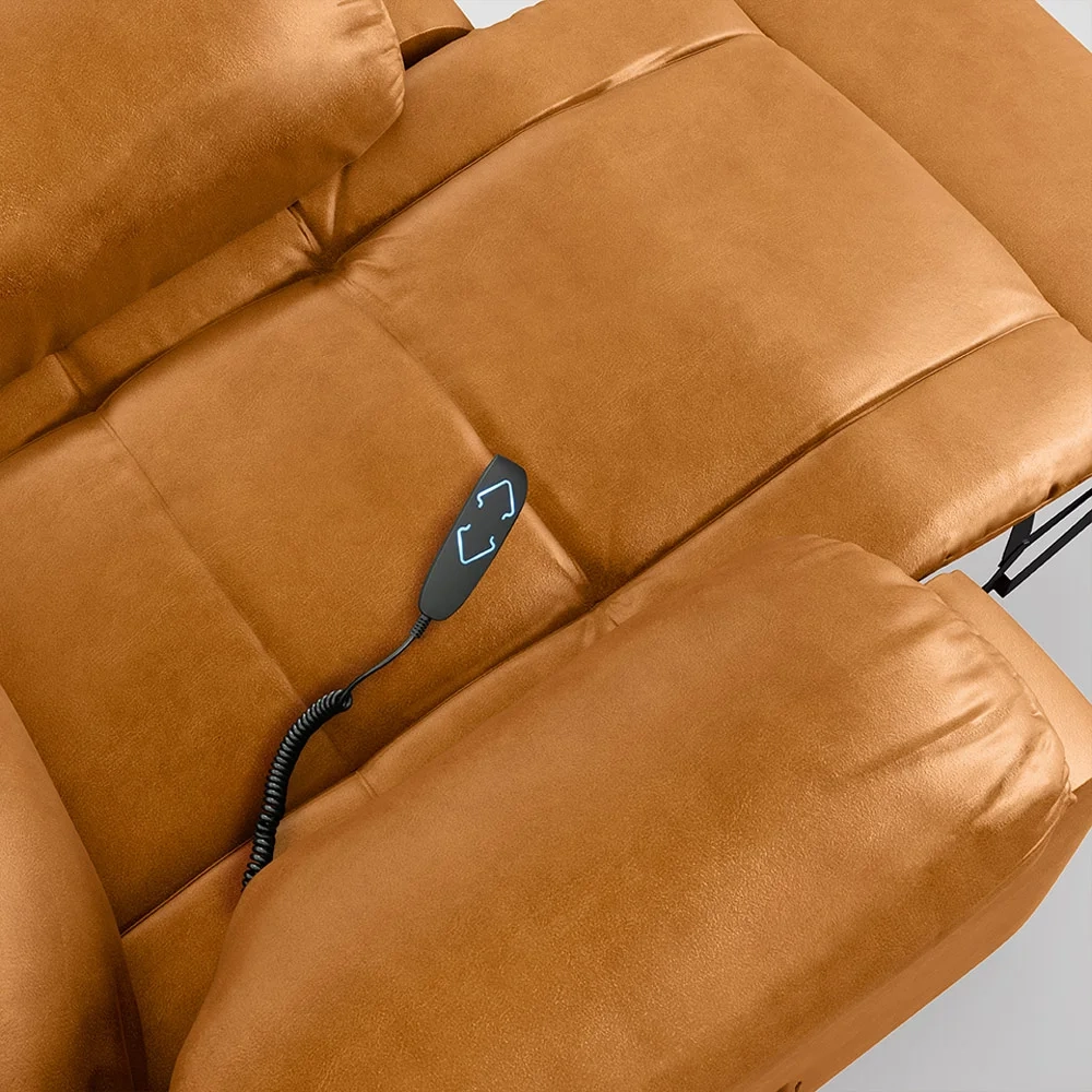 Poltrona do Papai Reclinável Pietra Elevação Lift Elétrico FH9 PU Whisky - Mpozenato