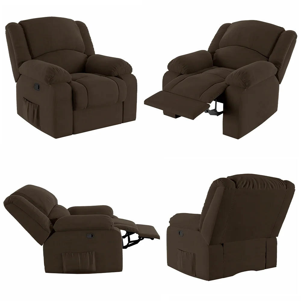 Poltrona do Papai Reclinável Pietra Zero Wall FH9 Veludo Marrom - Mpozenato