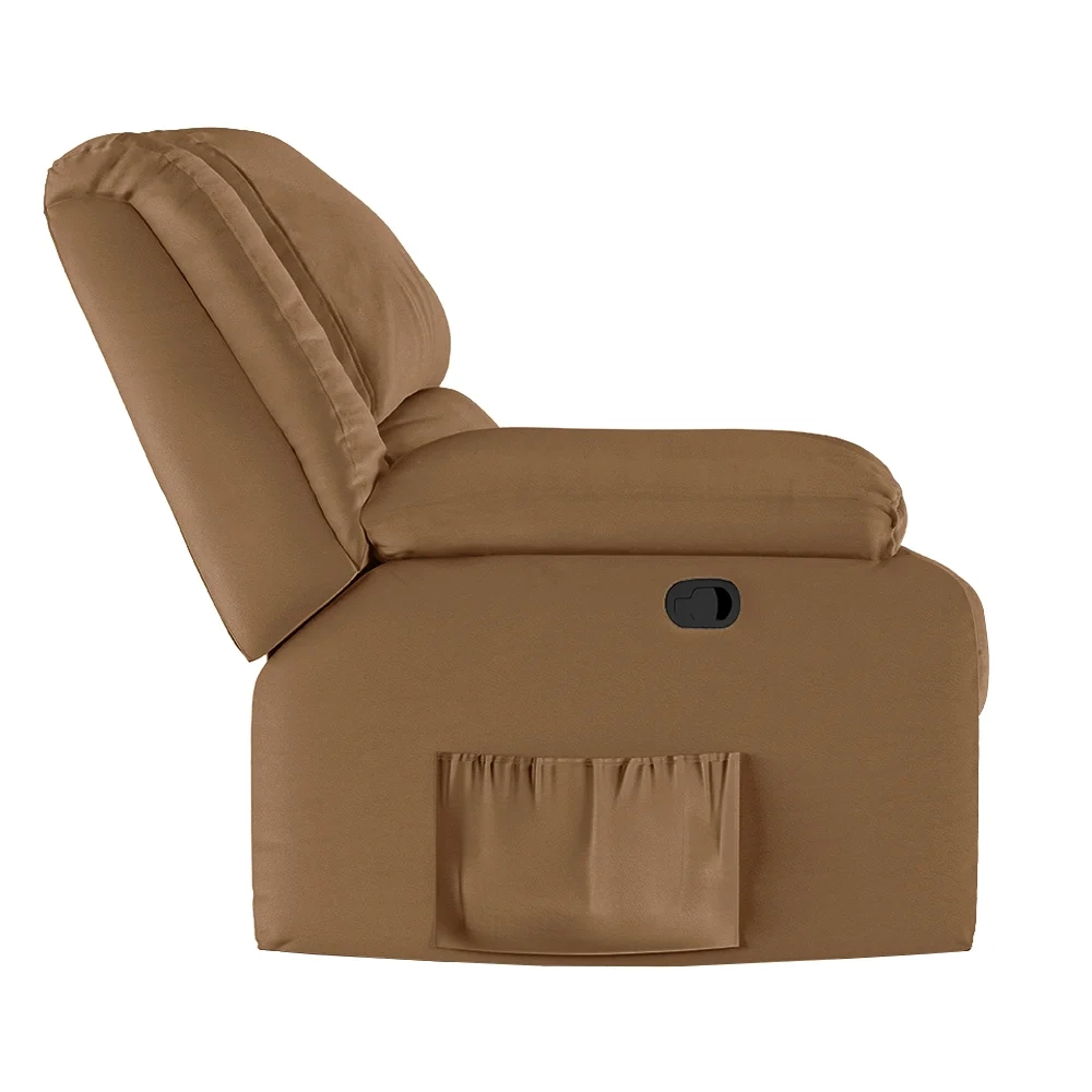 Poltrona do Papai Reclinável Pietra Zero Wall FH9 PU Caramelo - Mpozenato