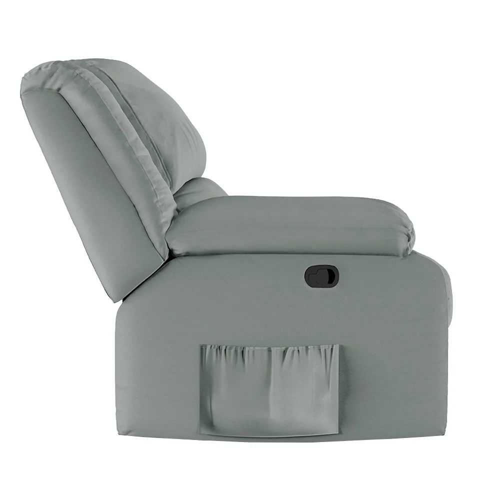 Poltrona do Papai Reclinável Pietra Zero Wall FH9 PU Cinza - Mpozenato