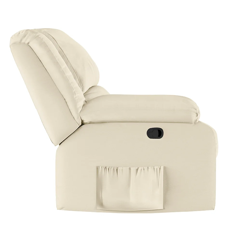 Poltrona do Papai Reclinável Pietra Zero Wall FH9 PU Bege - Mpozenato