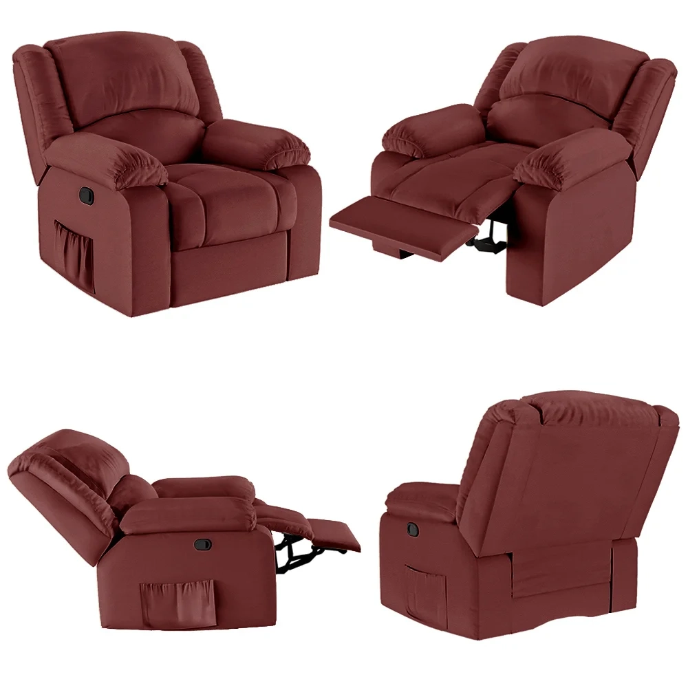 Poltrona do Papai Reclinável Pietra Zero Wall FH9 PU Vermelho - Mpozenato