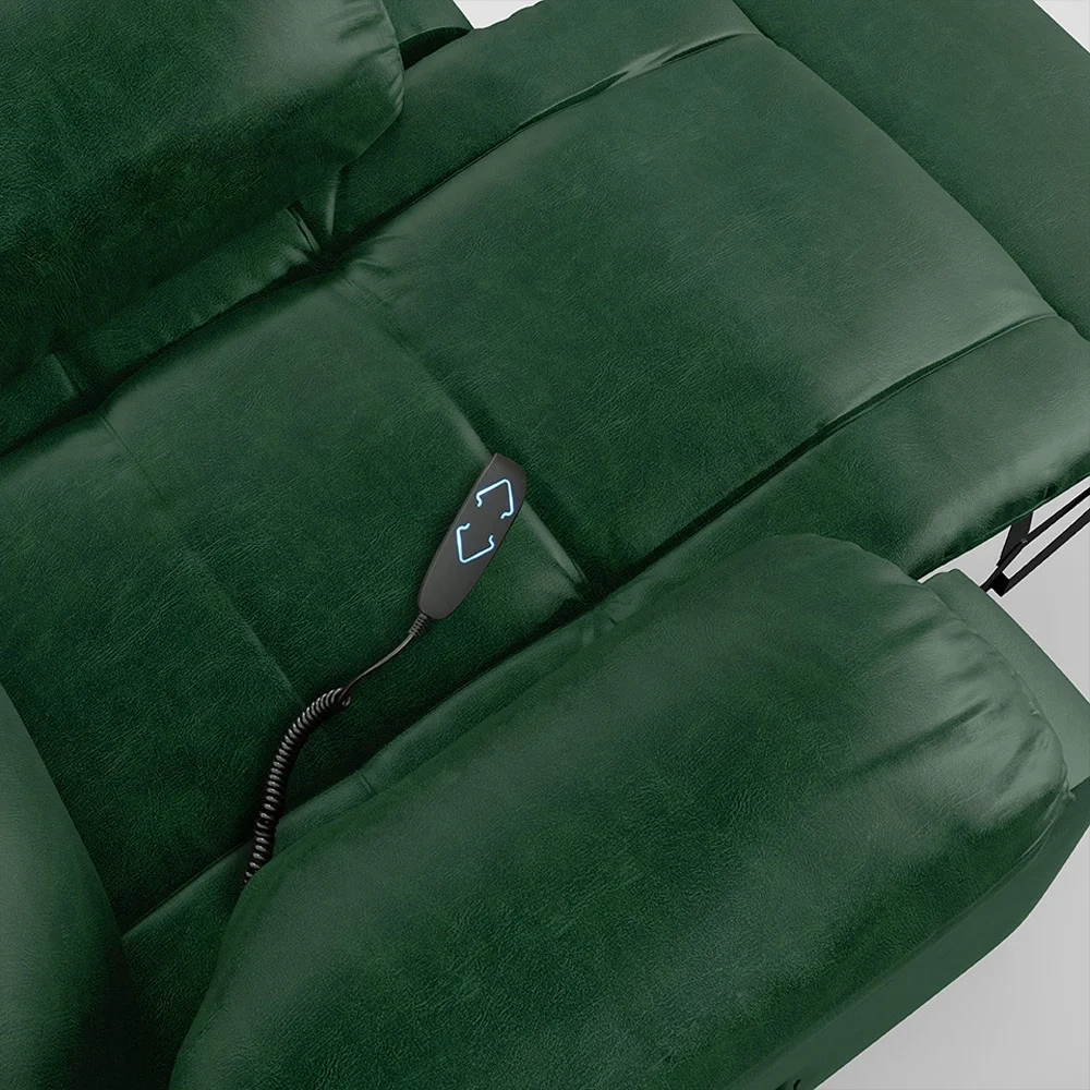 Poltrona do Papai Reclinável Pietra Elevação Lift Elétrico FH9 PU Verde Musgo - Mpozenato