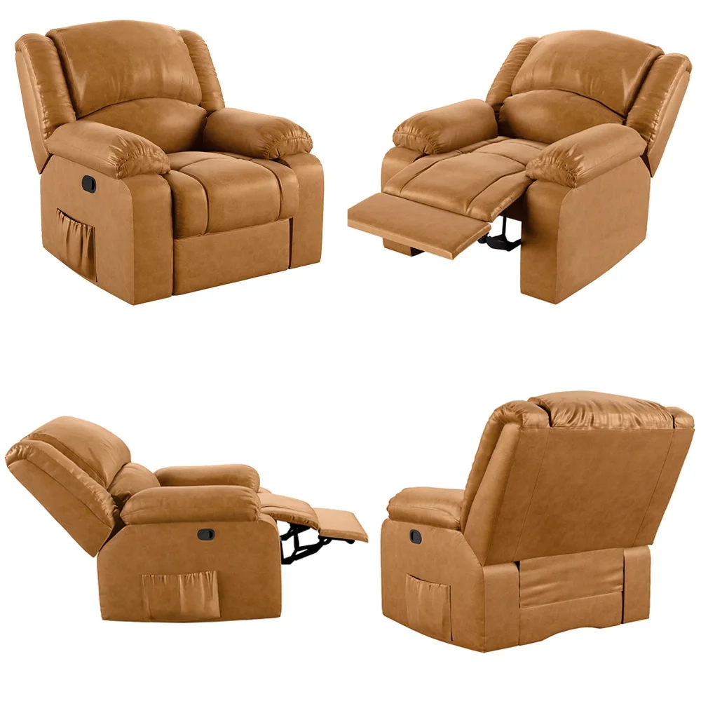 Poltrona do Papai Reclinável Pietra Zero Wall FH9 PU Whisky - Mpozenato