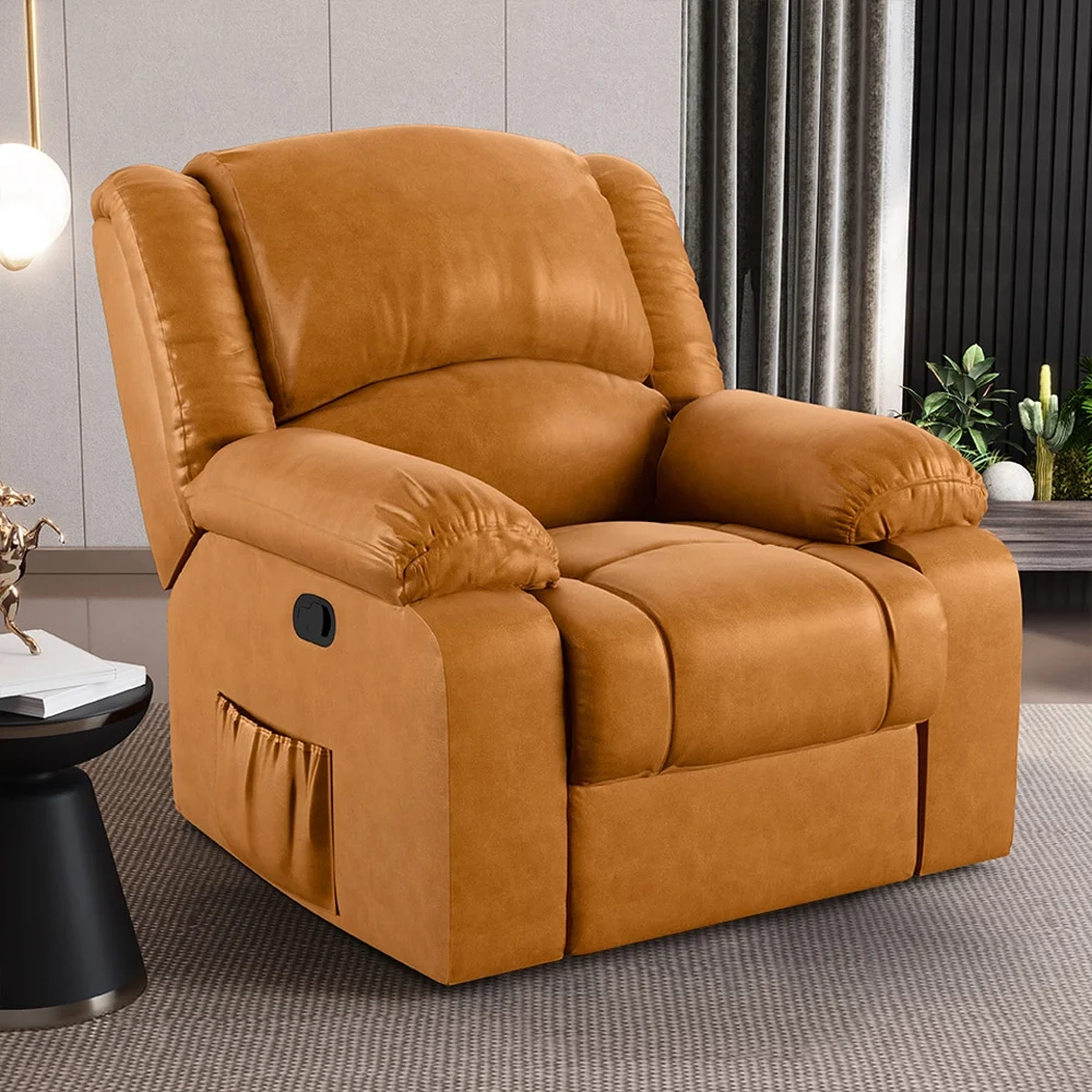 Poltrona do Papai Reclinável Pietra Zero Wall FH9 PU Whisky - Mpozenato