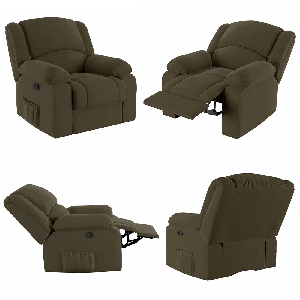 Poltrona do Papai Reclinável Pietra Zero Wall FH9 Veludo Capuccino - Mpozenato