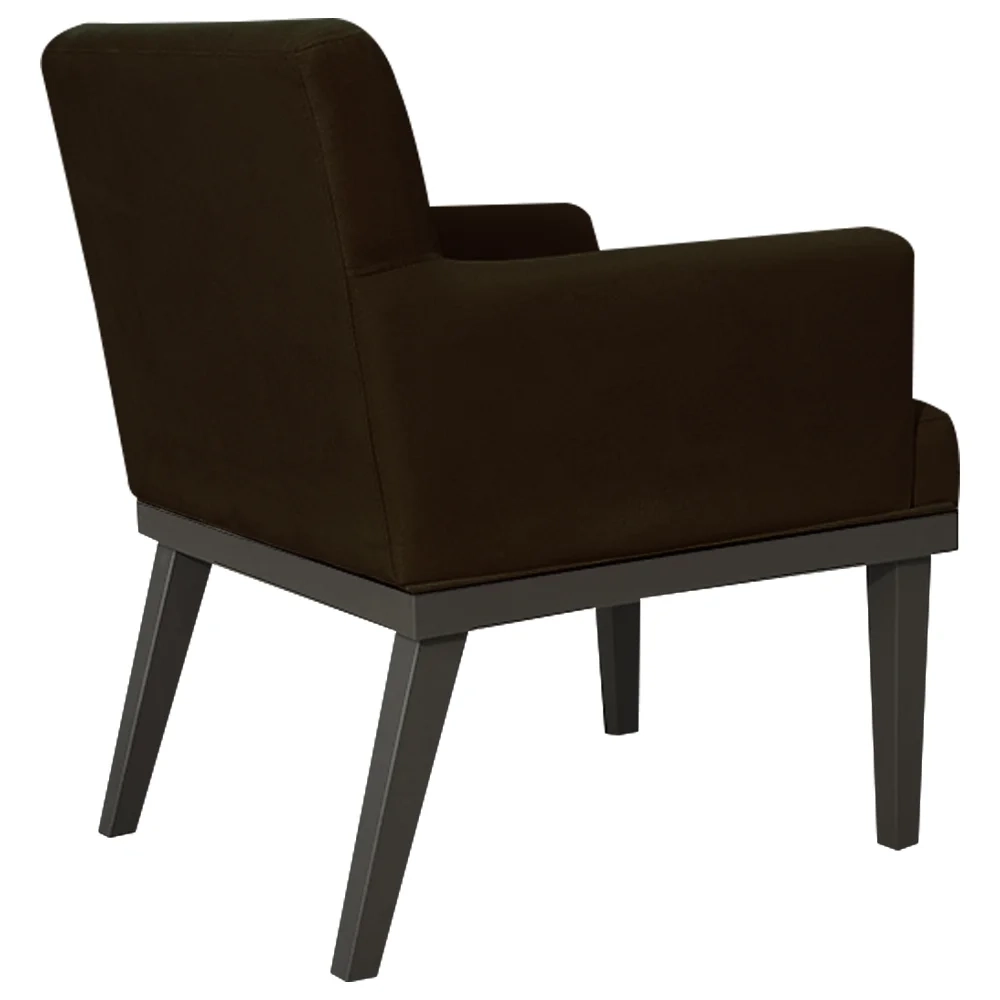 Poltrona Decorativa Sala de Estar e Recepção Vitória W01 Suede Marrom - Mpozenato