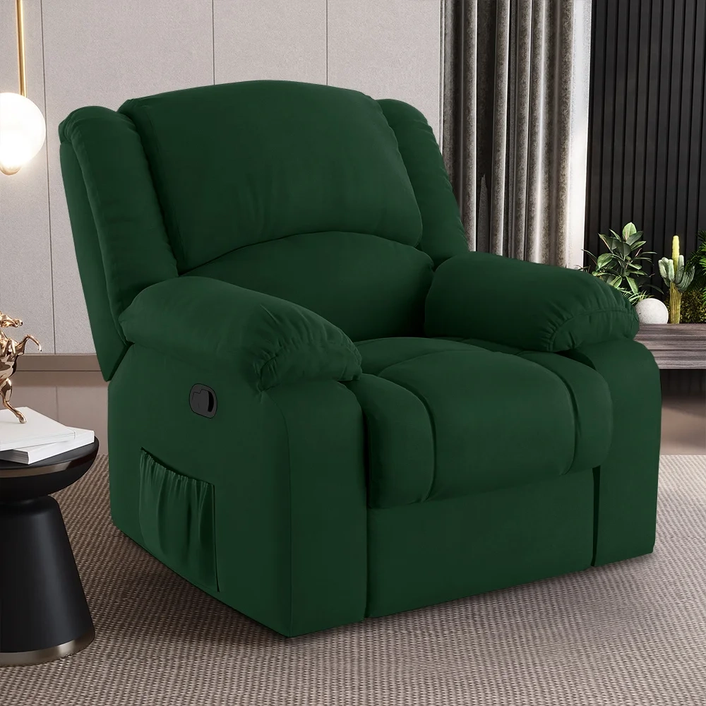 Poltrona do Papai Reclinável Pietra Zero Wall FH9 Veludo Verde - Mpozenato