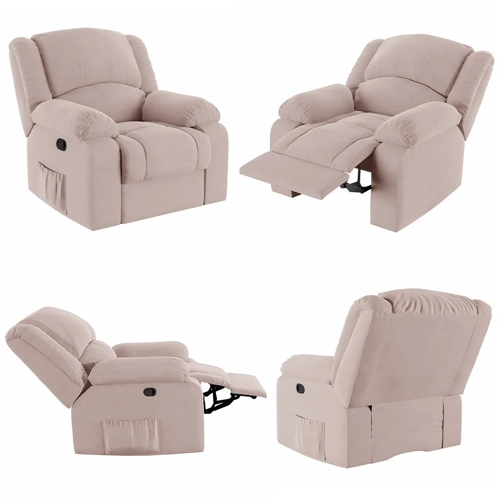 Poltrona do Papai Reclinável Pietra Zero Wall FH9 Veludo Rosê - Mpozenato