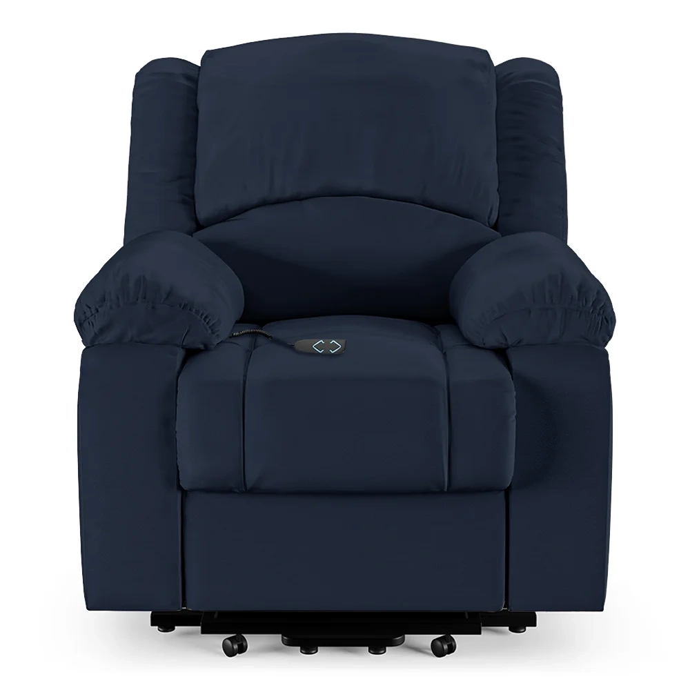 Poltrona do Papai Reclinável Pietra Elevação Lift Elétrico FH9 PU Azul - Mpozenato