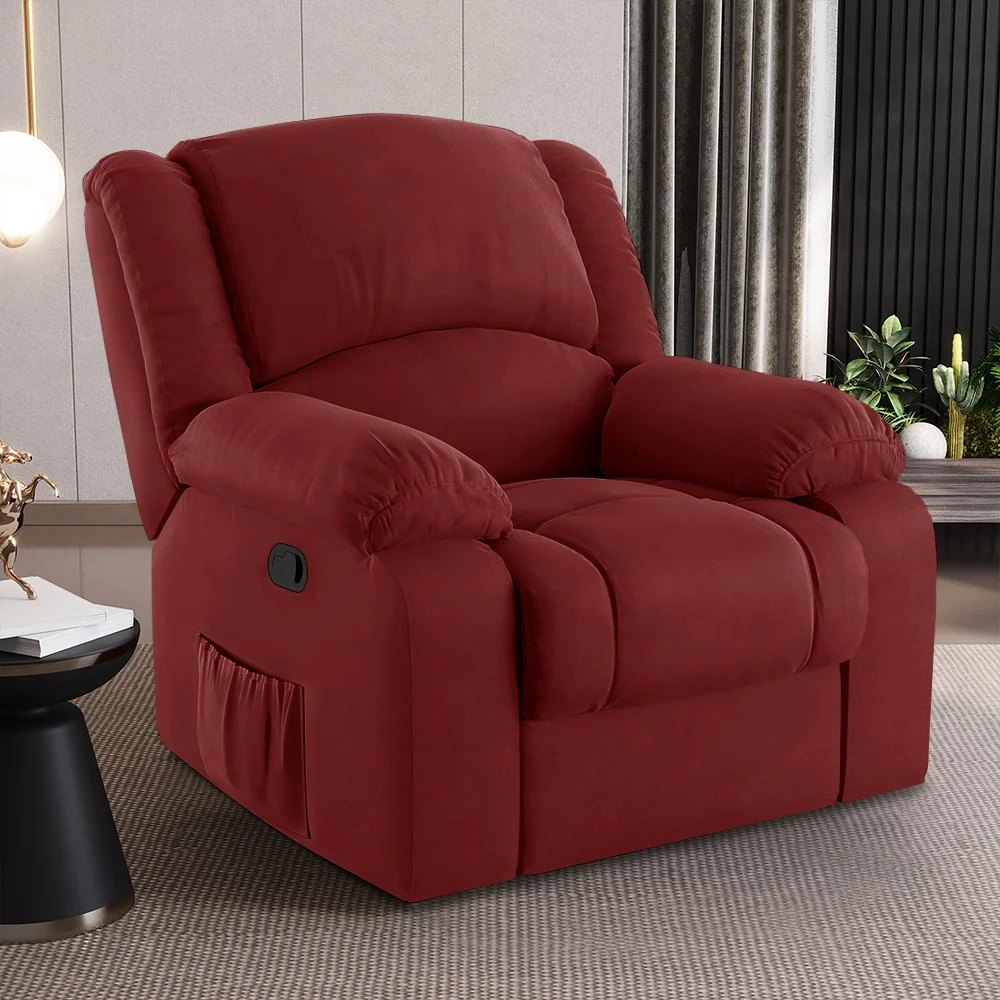 Poltrona do Papai Reclinável Pietra Zero Wall FH9 Veludo Vermelho - Mpozenato