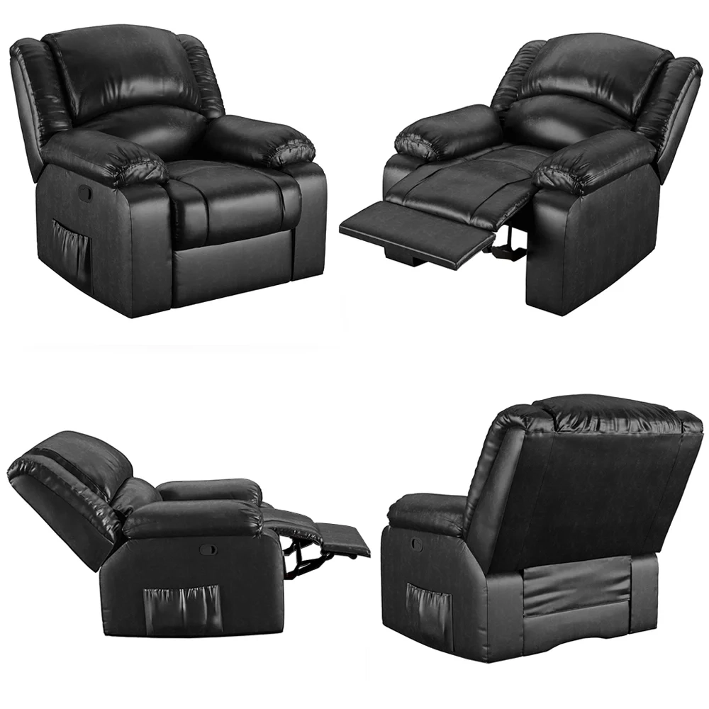 Poltrona do Papai Reclinável Pietra Zero Wall FH9 PU Preto Brilho - Mpozenato